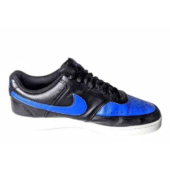 NIKE Court Vision Low "Black/Royal Blue' Sneakers Size 10 - Picture 7 of 9